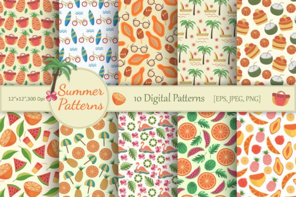 10 Seamless Summers Patterns: Vibrant, Versatile & Ready-to-Use Summer Design Resources
