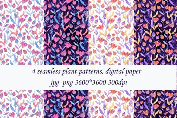 4 Seamless Plant Patterns: Practical Digital Paper for Real Creative Work