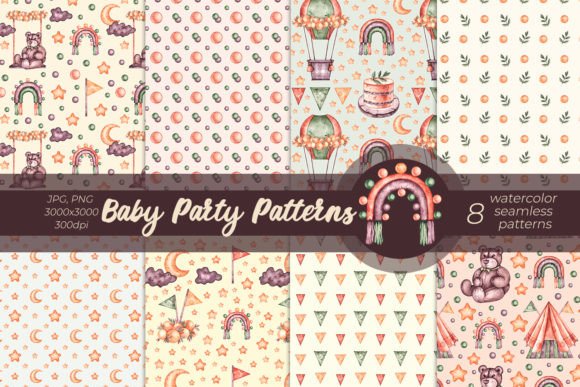 Baby Party Patterns Watercolor Patterns