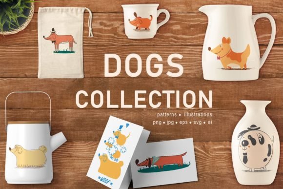 Cute Dogs Patterns & Vector Illustrations: A Creative Toolkit for Designers and Crafters