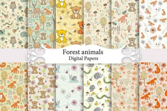 Cute Forest Animals. Patterns.