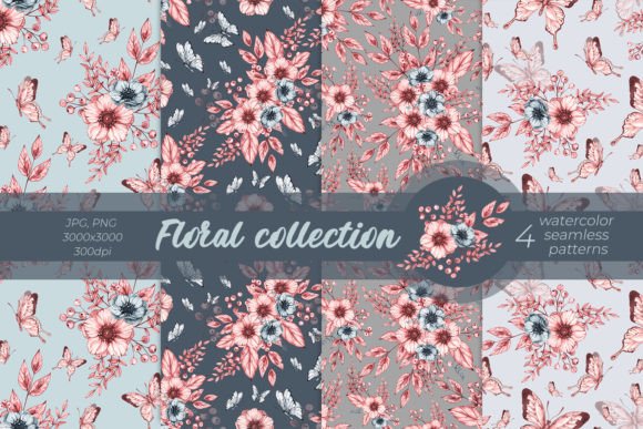 Floral Collection Watercolor Patterns
