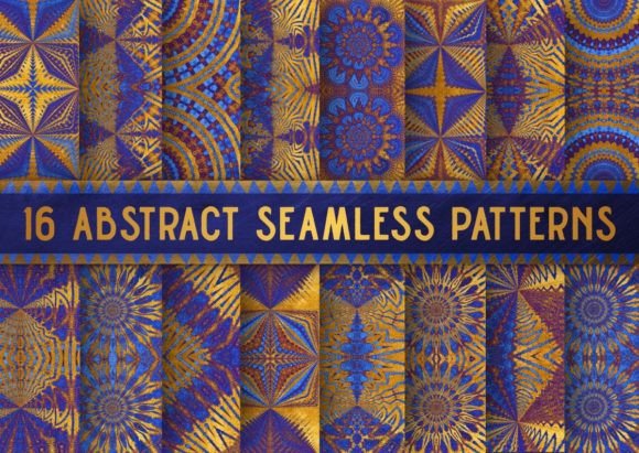 Luxury Purple and Gold Seamless Patterns