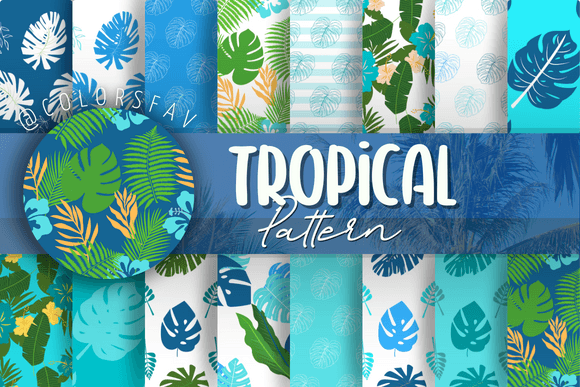 Ocean Tropical Seamless Patterns Bundle
