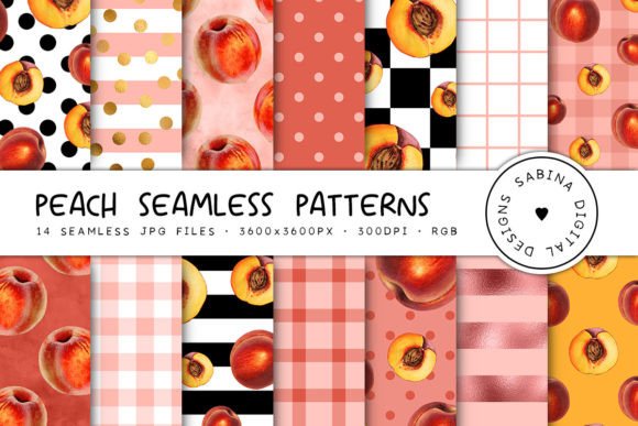 Peach Seamless Patterns & Fruit Papers: High-Resolution Digital Textures for Real-World Creativity