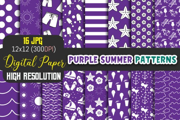Purple Summer Patterns – Digital Papers