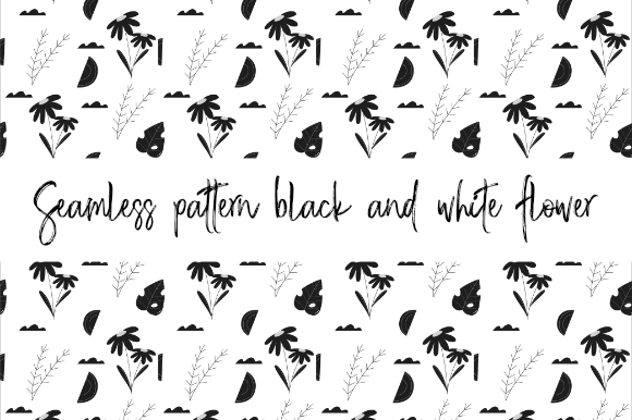 Seamless Patterns Black and White Flower