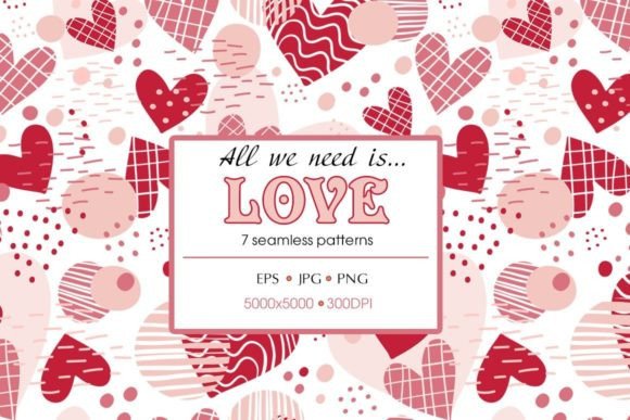 Set of Abstract Patterns with Hearts: A Strategic Design Asset for Purpose-Driven Creatives