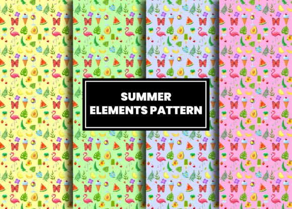 Summer Elements Digital Paper Patterns