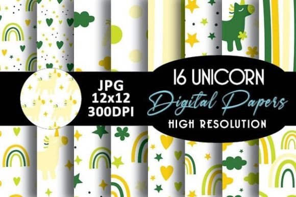Yellow Unicorn Patterns Digital Papers: Creative Flexibility Through Thoughtful Design